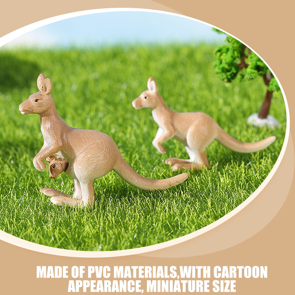 Bonsai Garden Indoor - 4Pcs Miniature Kangaroo Ornament PVC Micro