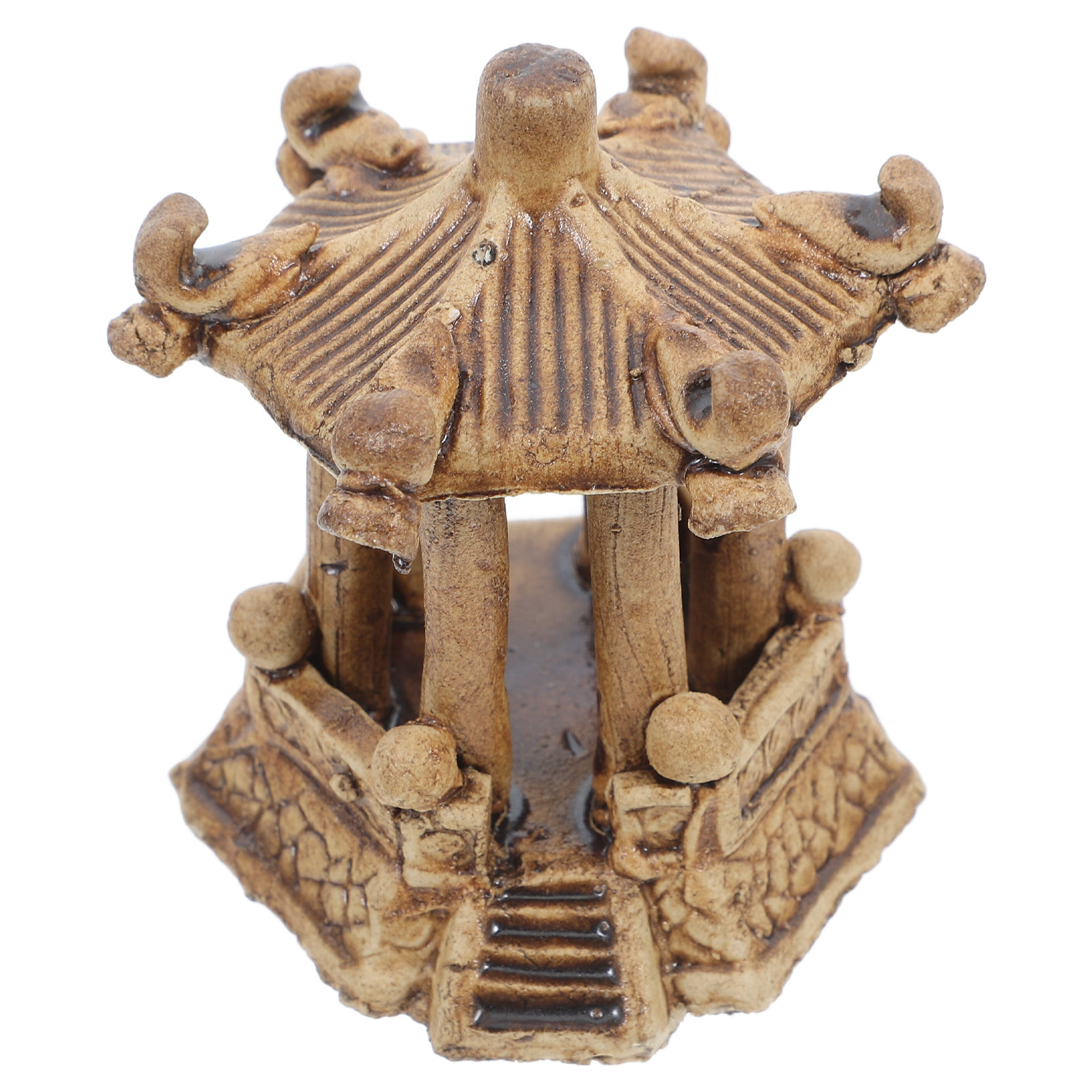Bonsai Gardening - Miniature Hexagonal Pagoda Statue Ceramic Bonsai