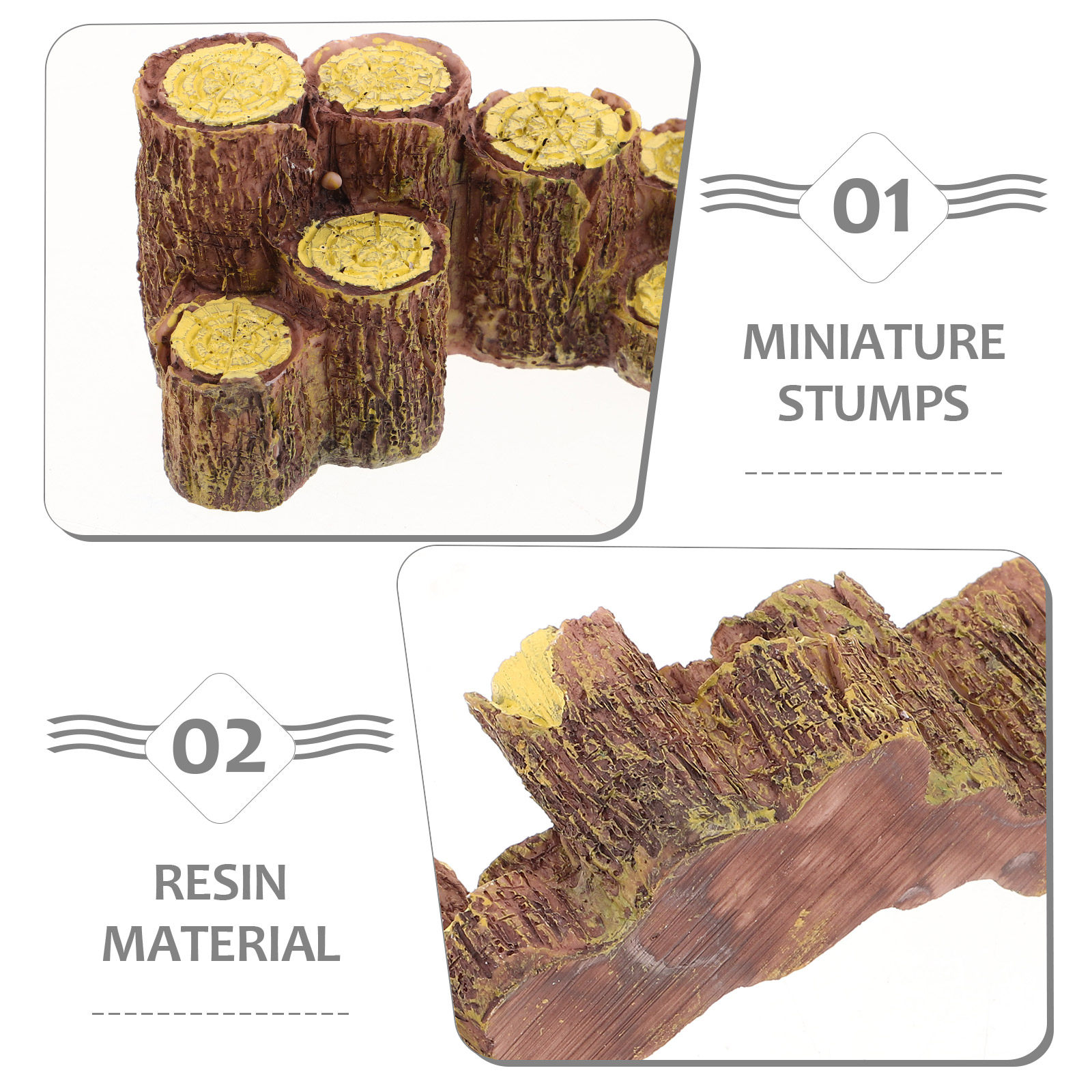 3Pcs Resin Mini Tree Stumps Re - огляд і ціна Bonsai Garden Tree