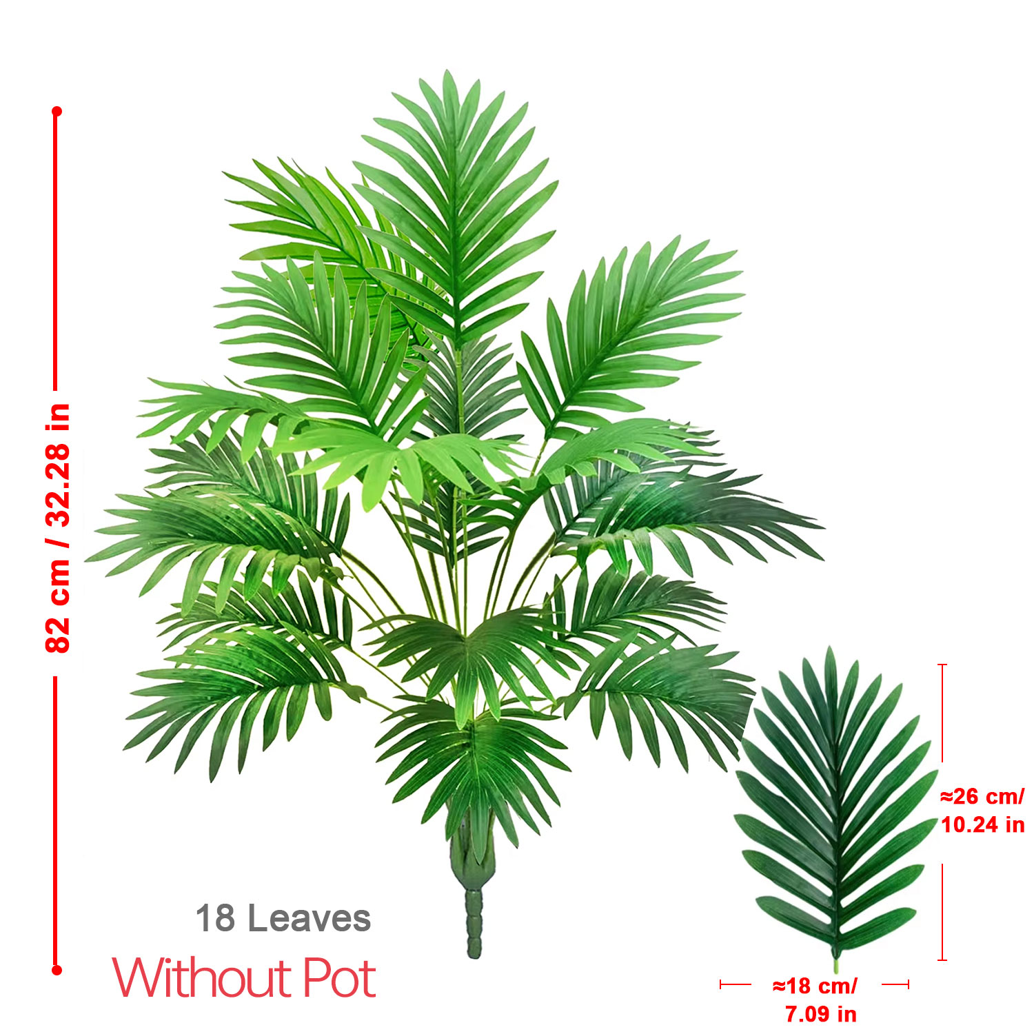 Plastic Green Fake Areca Palm  - огляд і ціна Bonsai Garden Indoor