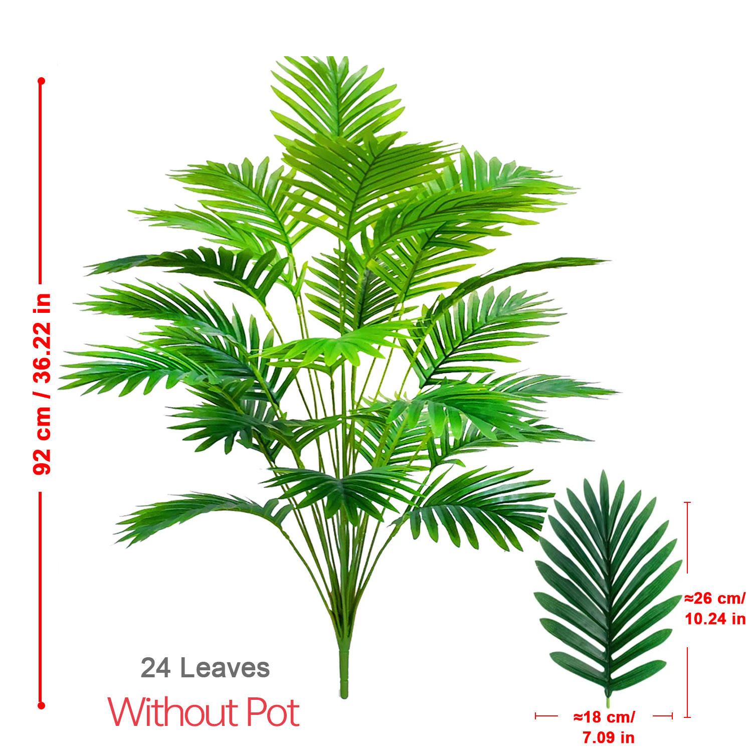 Plastic Green Fake Areca Palm  - огляд і ціна Bonsai Garden Indoor