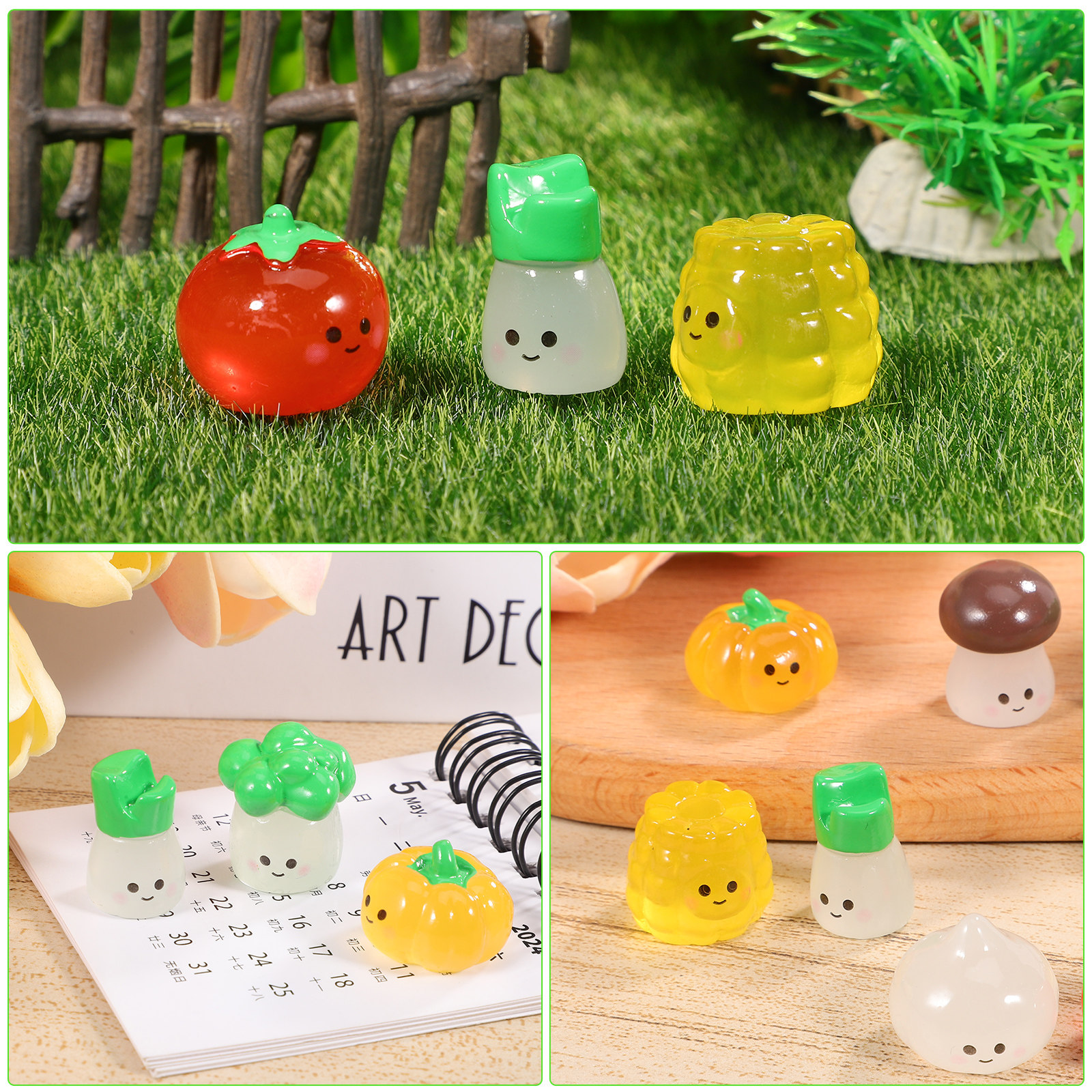 8 Pcs Mini Vegetables Glow in  - огляд і ціна Bonsai Garden World