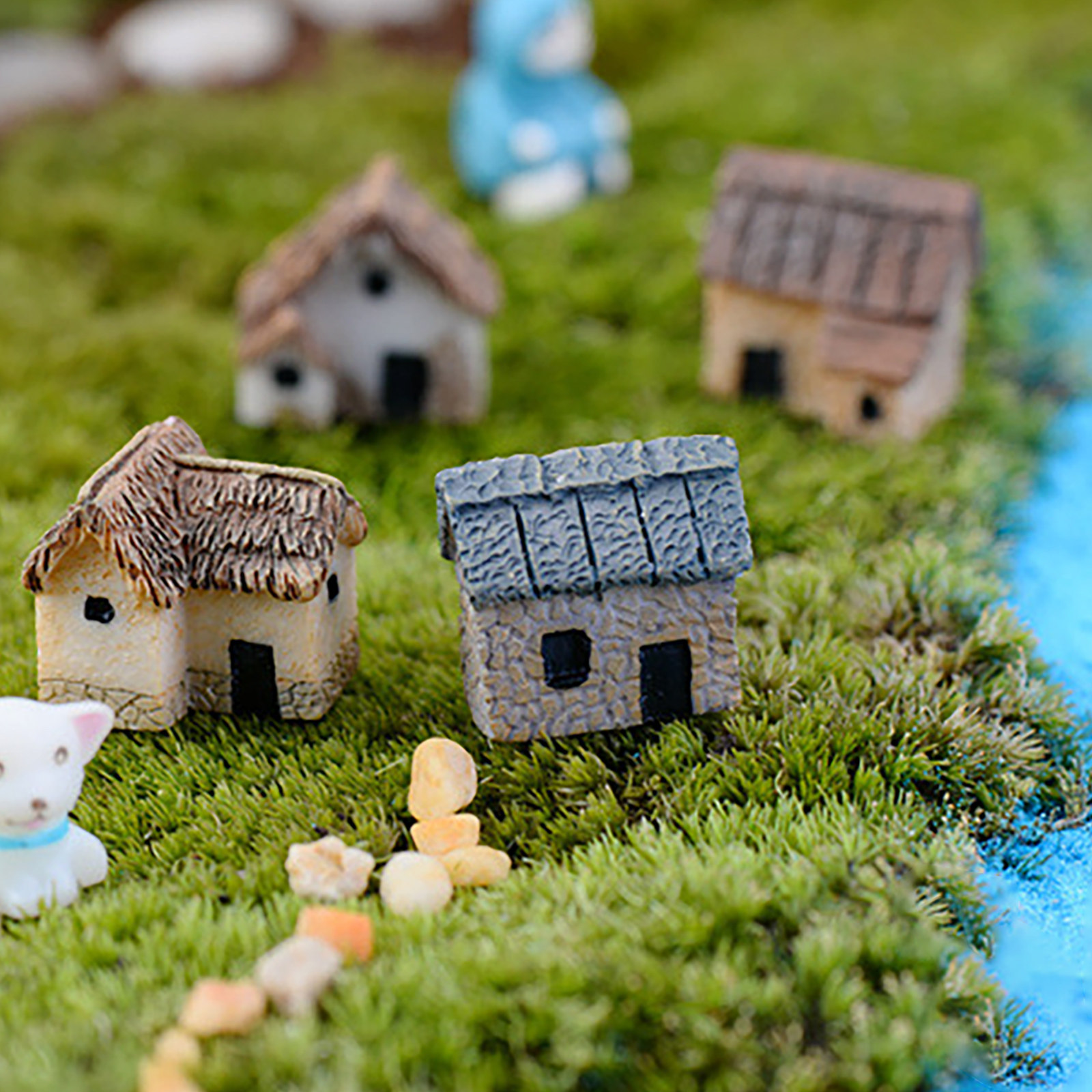 4Pcs Miniature Village Houses  - огляд і ціна Bonsai Garden World