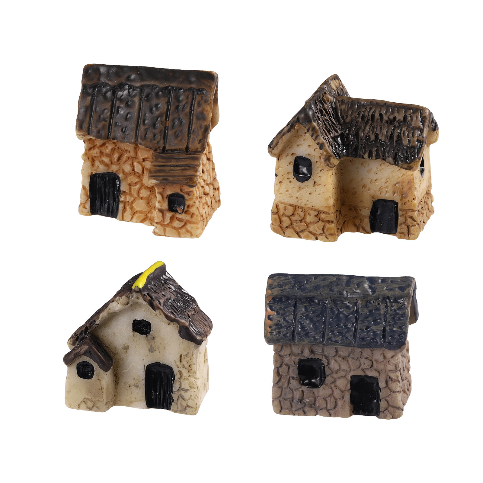4Pcs Miniature Village Houses  - огляд і ціна Bonsai Garden World